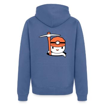 Duck Bottom Hole Miner Pickaxe Helmet Lamp Cute - Unisex Premium Organic Zip Hoodie - stone blue - Back - Nico (187cm)