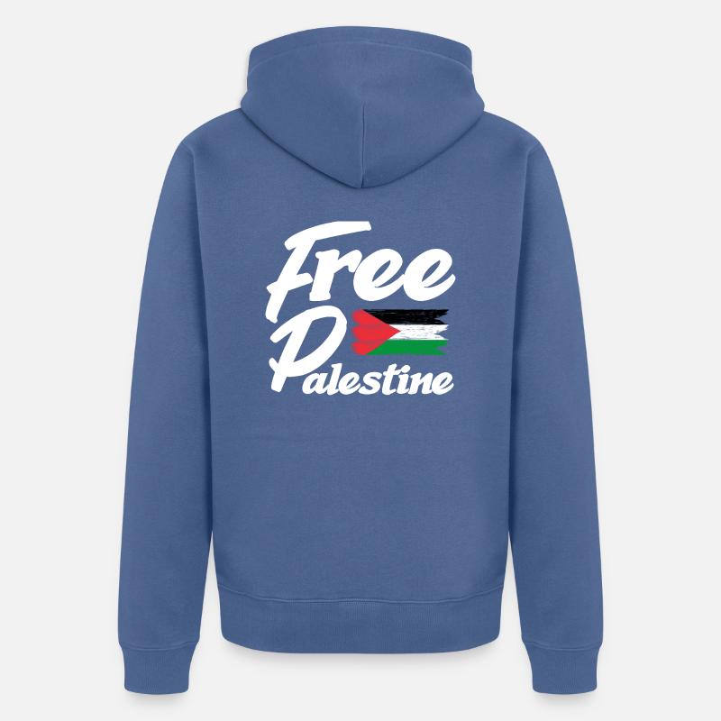 Drapeau de la Palestine - Veste à capuche bio Premium Unisexe - bleu pigeon
