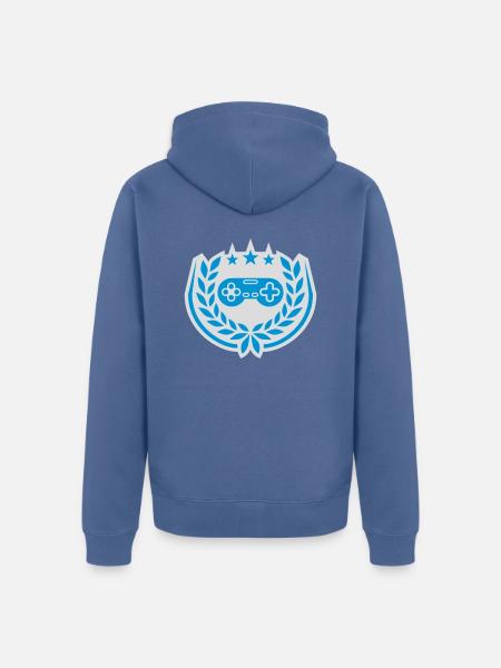 Controller Retro Stars Laurel Wreath - Unisex Premium Organic Zip Hoodie - stone blue