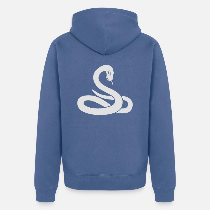 serpent blanc - Veste à capuche bio Premium Unisexe - bleu pigeon