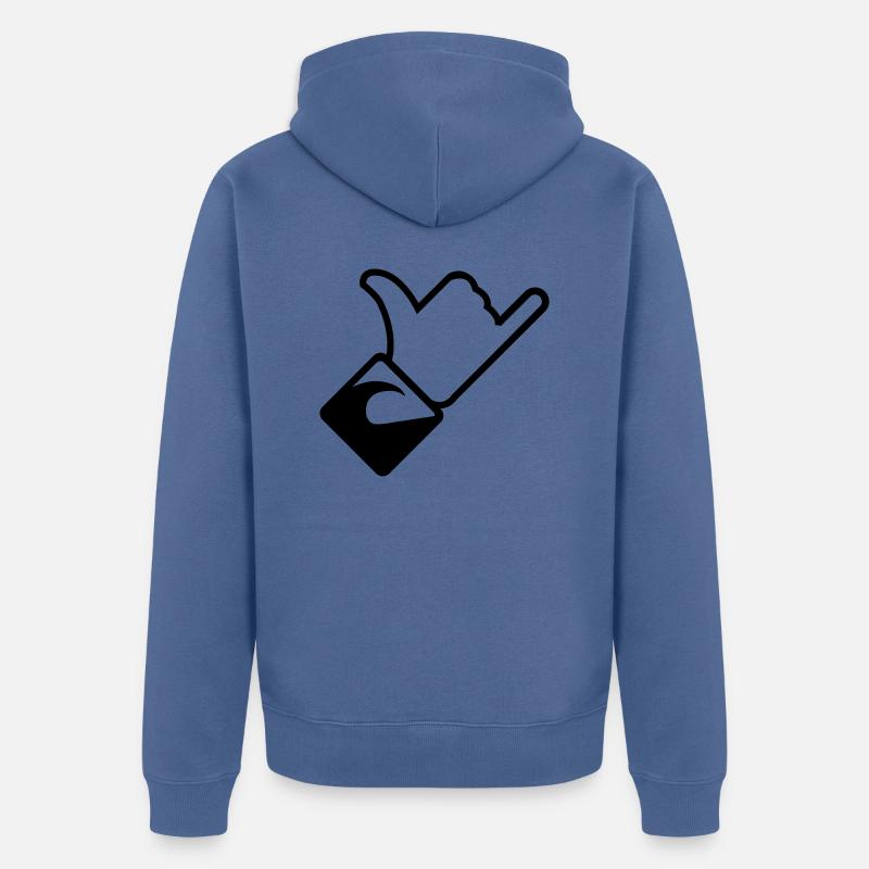 Surf Surfer Sign - Veste à capuche bio Premium Unisexe - bleu pigeon