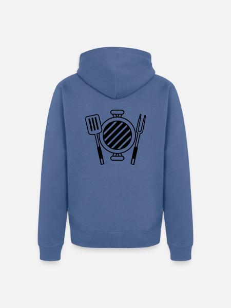 Kohlegrill BBQ Grillmeister Grillfest - Unisex Premium Bio Zip Hoodie - Taubenblau