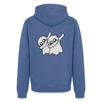 2 Dabbing Ghosts Friends - Veste à capuche bio Premium Unisexe - bleu pigeon - Dos - Nico (187cm)