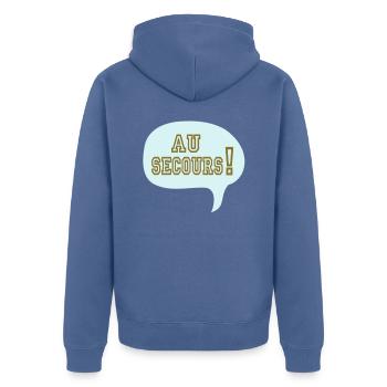 lustigen Cartoon Comic Relief zu - Unisex Premium Bio Zip Hoodie - Taubenblau - Hinten - Nico (187cm)