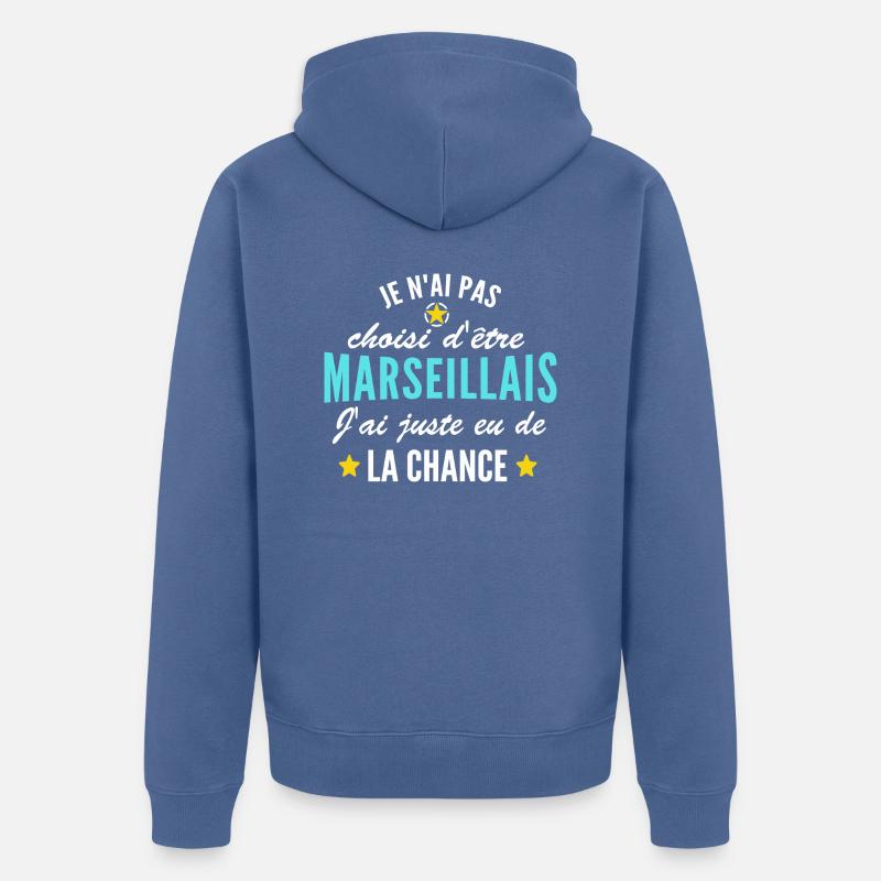 je suis marseillais - Veste à capuche bio Premium Unisexe - bleu pigeon