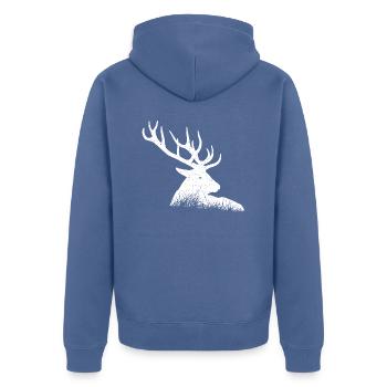 Cerf - Veste à capuche bio Premium Unisexe - bleu pigeon - Dos - Nico (187cm)