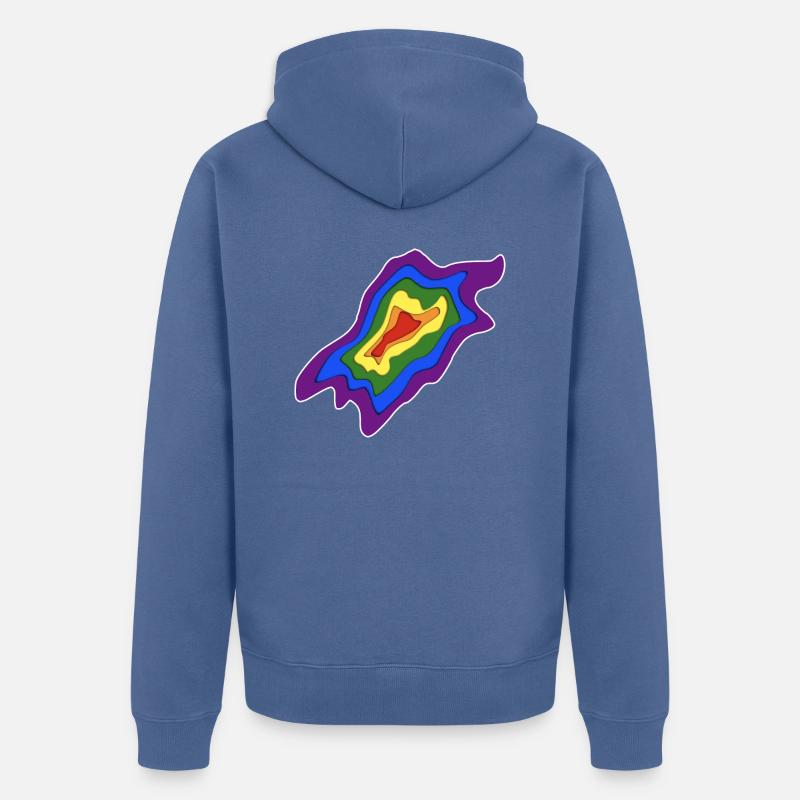 Drapeau arc-en-ciel de style Papercut - Veste à capuche bio Premium Unisexe - bleu pigeon