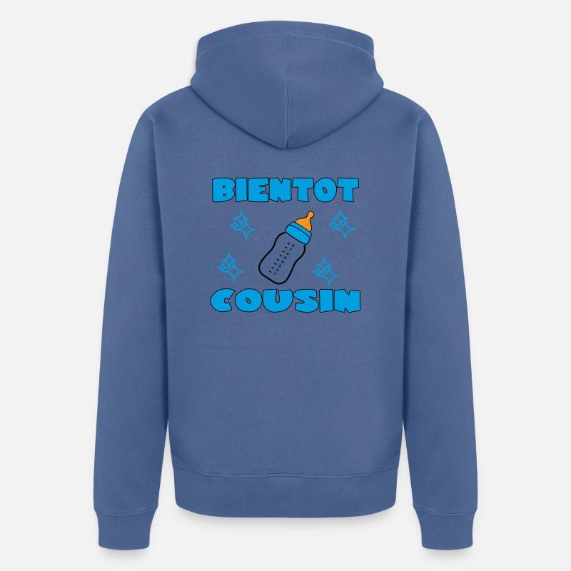 BIENTOT COUSIN - Veste à capuche bio Premium Unisexe - bleu pigeon