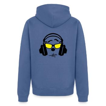 egaliseur casques dj audio musicque - Veste à capuche bio Premium Unisexe - bleu pigeon - Dos - Nico (187cm)