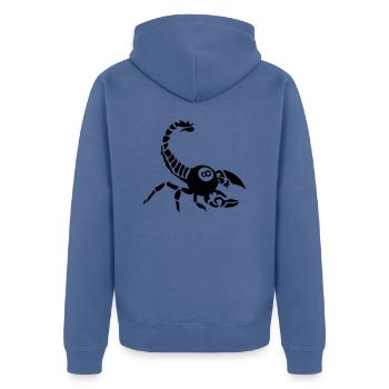 Billard Skorpion schwarze Kugel 8 - Unisex Premium Bio Zip Hoodie - Taubenblau - Hinten - Nico (187cm)
