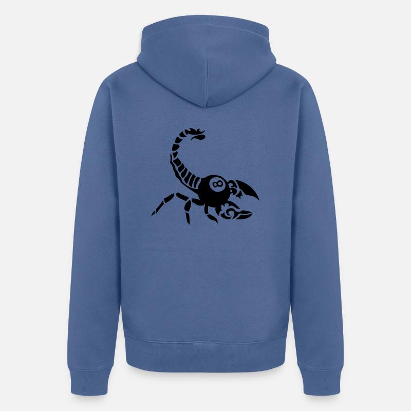 billard scorpion boule noire 8 - Veste à capuche bio Premium Unisexe - bleu pigeon