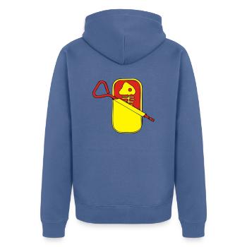 boîte de sardine - Veste à capuche bio Premium Unisexe - bleu pigeon - Dos - Nico (187cm)
