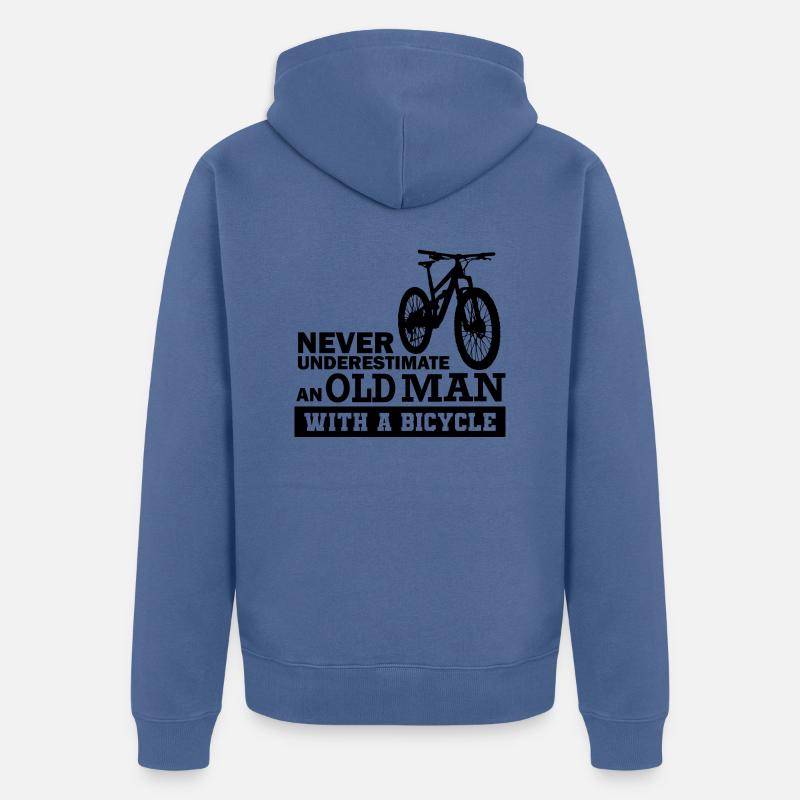 Drôle de dicton de bicyclette - Veste à capuche bio Premium Unisexe - bleu pigeon