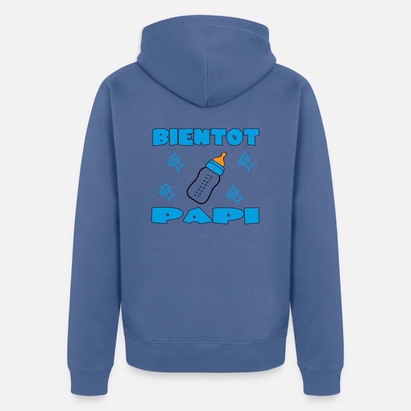 BALD OPA - Unisex Premium Bio Zip Hoodie - Taubenblau