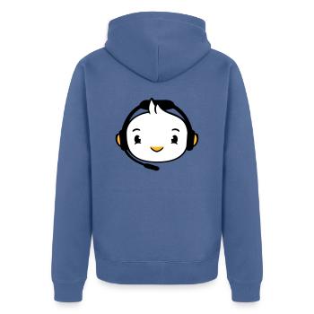 Duck Gamer Gaming Voice Chat Headset Console Game - Unisex Premium Organic Zip Hoodie - stone blue - Back - Nico (187cm)