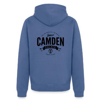 Camden Vintage - Unisex Premium Organic Zip Hoodie - stone blue - Back - Nico (187cm)