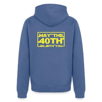 May the 40th be with you - Unisex Premium Organic Zip Hoodie - stone blue - Back - Nico (187cm)