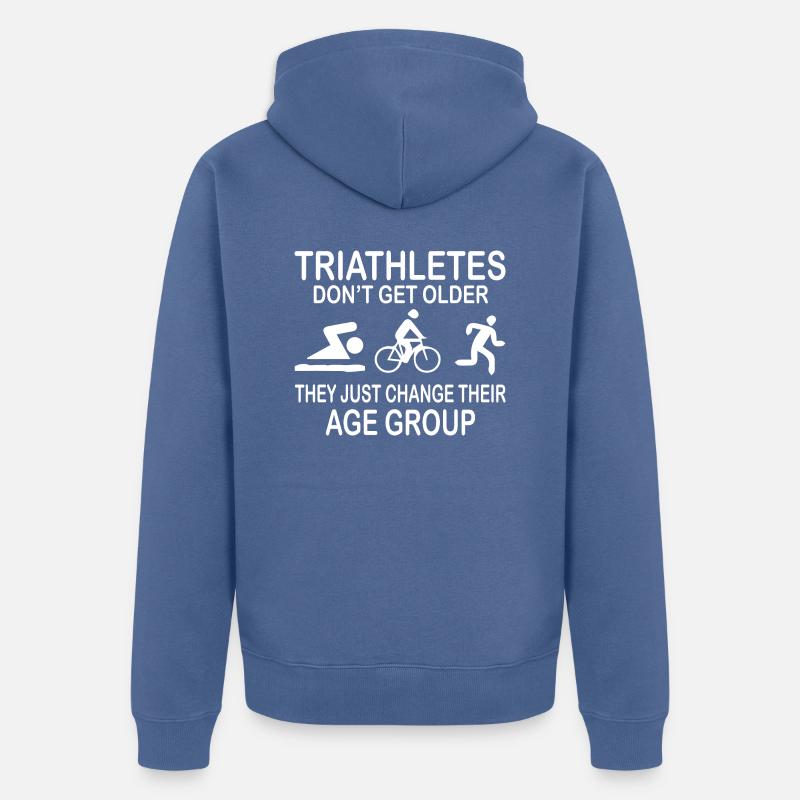 Triathlon Natation Bike Run - Veste à capuche bio Premium Unisexe - bleu pigeon