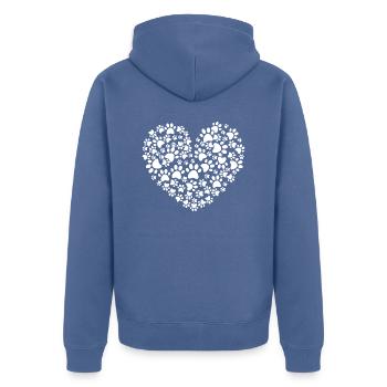 Chien - Veste à capuche bio Premium Unisexe - bleu pigeon - Dos - Nico (187cm)