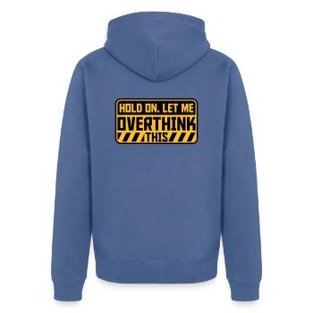 Permettez-moi d’exagérer - Veste à capuche bio Premium Unisexe - bleu pigeon - Dos - Nico (187cm)