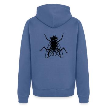 Mouche domestique petit insecte mouche domestique - Veste à capuche bio Premium Unisexe - bleu pigeon - Dos - Nico (187cm)