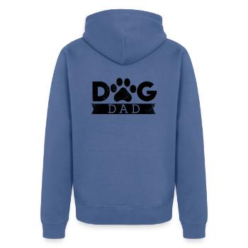 Dog Dad - Fun design of dog lover dad - Unisex Premium Organic Zip Hoodie - stone blue - Back - Nico (187cm)