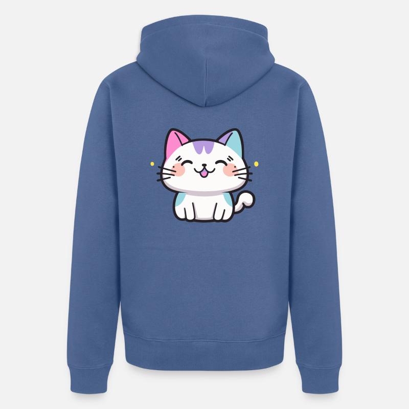 Chat mignon - Veste à capuche bio Premium Unisexe - bleu pigeon