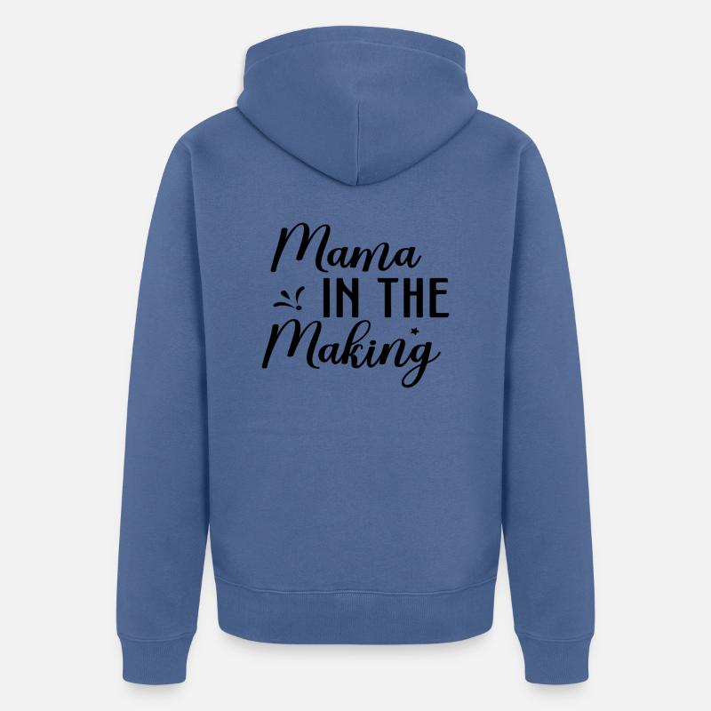Maman en devenir - Veste à capuche bio Premium Unisexe - bleu pigeon