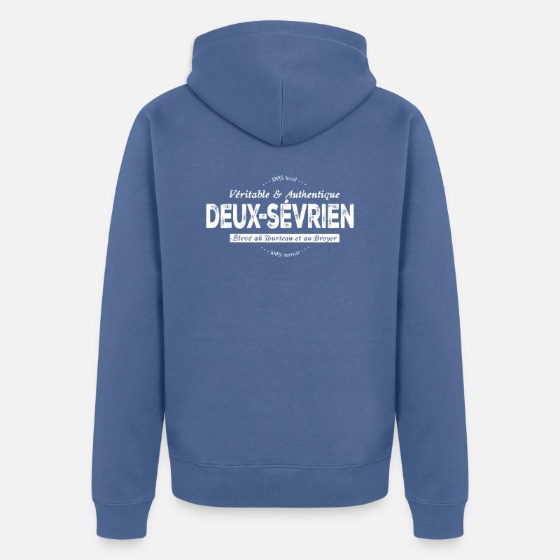 Deux-sévrien des Deux-Sèvres - Veste à capuche bio Premium Unisexe - bleu pigeon