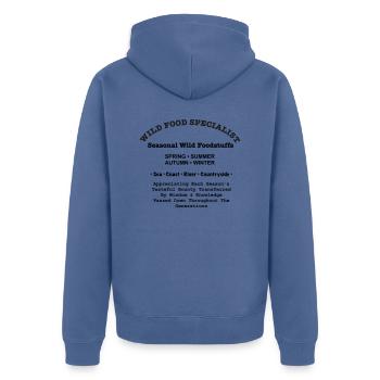 Wild food 2 - Unisex Premium Organic Zip Hoodie - stone blue - Back - Nico (187cm)