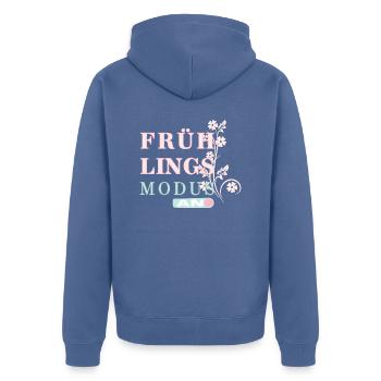Springtime - Spring is here! - Unisex Premium Organic Zip Hoodie - stone blue - Back - Nico (187cm)