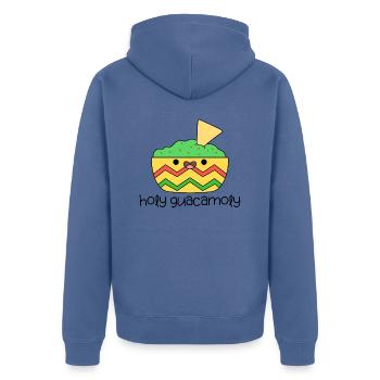 Saint guacamoly mignon kawaii cuisine mexicaine - Veste à capuche bio Premium Unisexe - bleu pigeon - Dos - Nico (187cm)