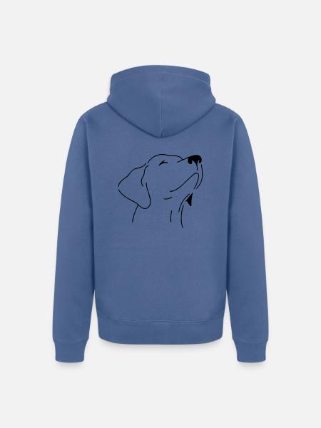 dog - Unisex Premium Organic Zip Hoodie - stone blue