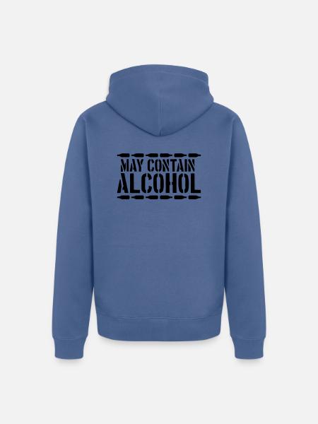 May contain alcohol saying - Unisex Premium Organic Zip Hoodie - stone blue