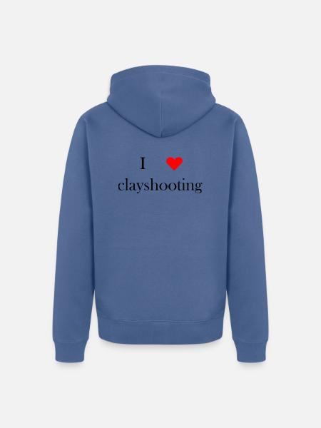 iloveclayshooting black - Veste à capuche bio Premium Unisexe - bleu pigeon