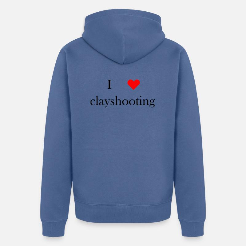 iloveclayshooting black - Veste à capuche bio Premium Unisexe - bleu pigeon