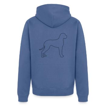 Great Dane Contours 1 - Unisex Premium Organic Zip Hoodie - stone blue - Back - Nico (187cm)