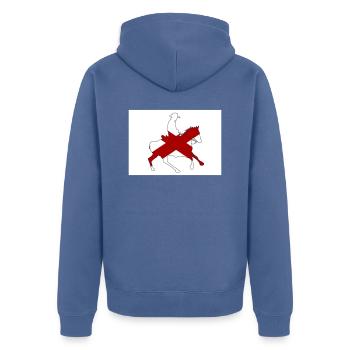 Alabama State Flag Cowboy - Unisex Premium Organic Zip Hoodie - stone blue - Back - Nico (187cm)