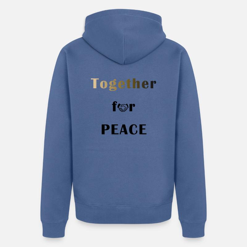 Ensemble pour la PAIX - Veste à capuche bio Premium Unisexe - bleu pigeon