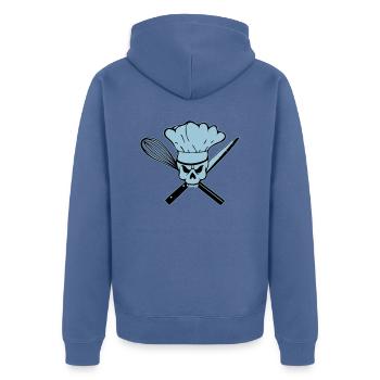 Cuire le crâne du pirate ou du rebelle - Veste à capuche bio Premium Unisexe - bleu pigeon - Dos - Nico (187cm)