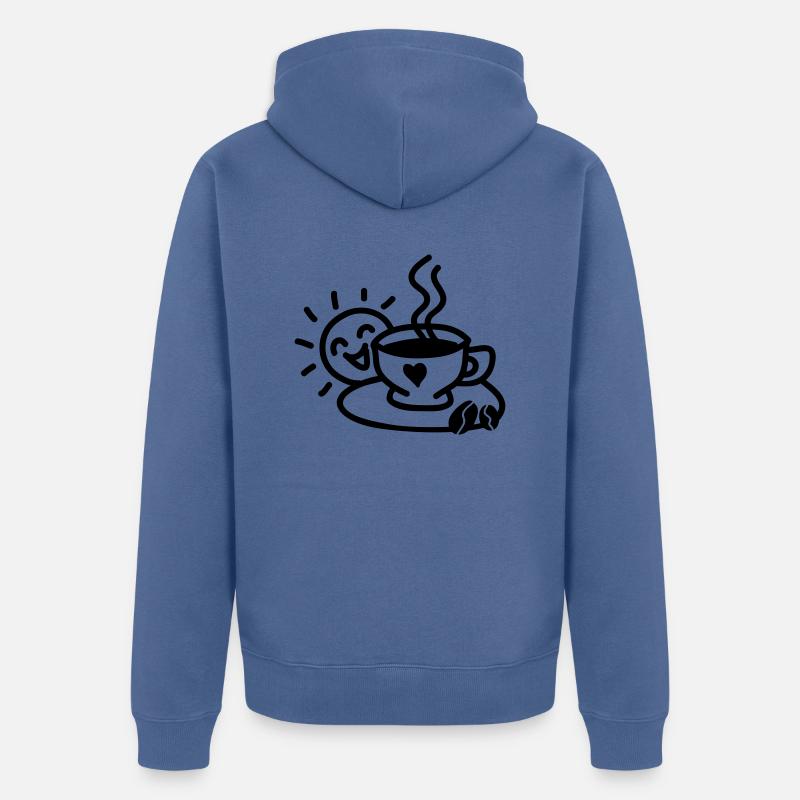 Tasse à café amour - Veste à capuche bio Premium Unisexe - bleu pigeon