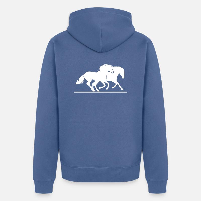 Cheval cheval cheval équitation - Veste à capuche bio Premium Unisexe - bleu pigeon
