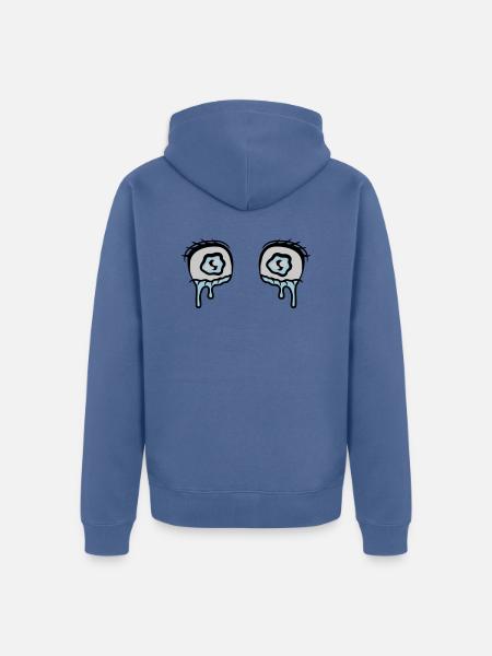 Comic Eyes Tears Sad - Unisex Premium Organic Zip Hoodie - stone blue