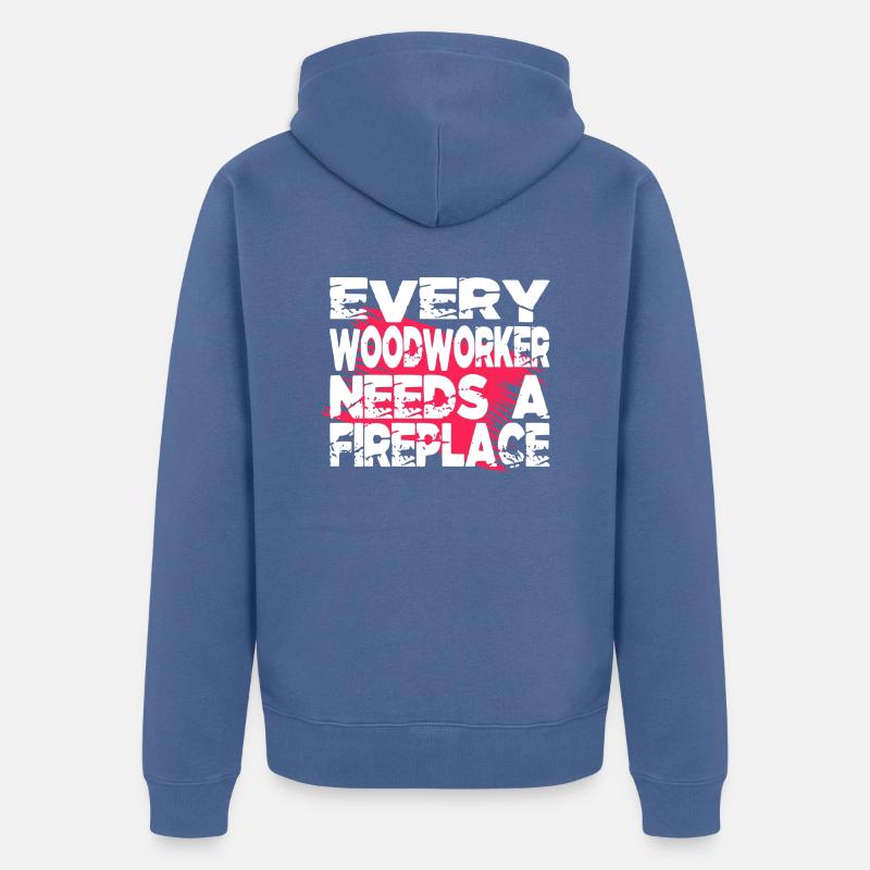 amateurs de construction charpentier - Veste à capuche bio Premium Unisexe - bleu pigeon
