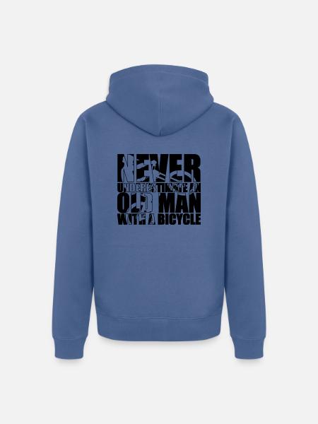 Funny Bicycle Saying - Unisex Premium Organic Zip Hoodie - stone blue