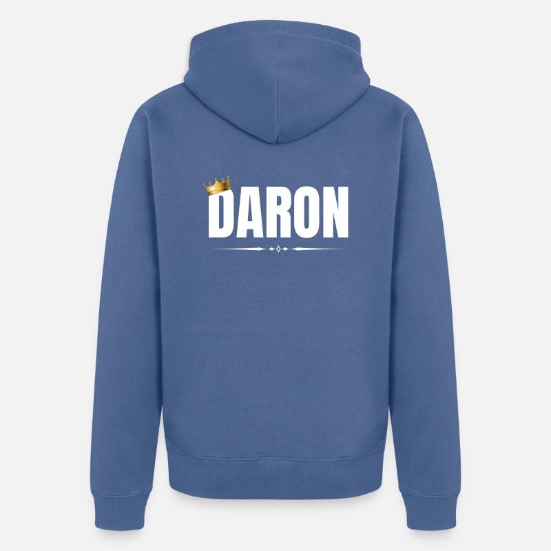 DARON - Veste à capuche bio Premium Unisexe - bleu pigeon