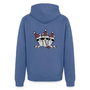 Party Lamas Geburtstag feiern - Unisex Premium Bio Zip Hoodie - Taubenblau - Hinten - Nico (187cm)