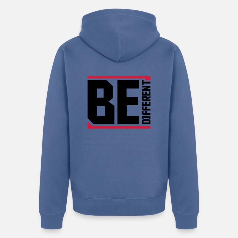Be different Logo Design - Unisex Premium Bio Zip Hoodie - Taubenblau