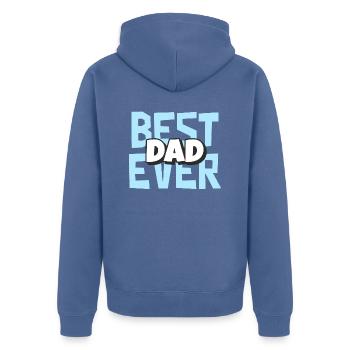 Meilleur papa de tous les temps - Veste à capuche bio Premium Unisexe - bleu pigeon - Dos - Nico (187cm)
