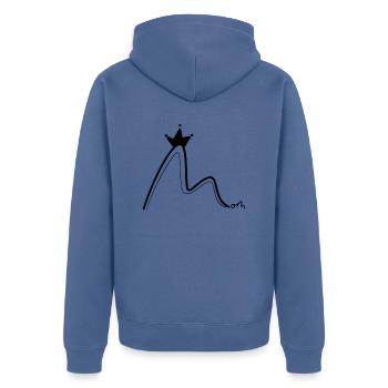 Mom Crown Krone Mutter Mama - Unisex Premium Bio Zip Hoodie - Taubenblau - Hinten - Nico (187cm)